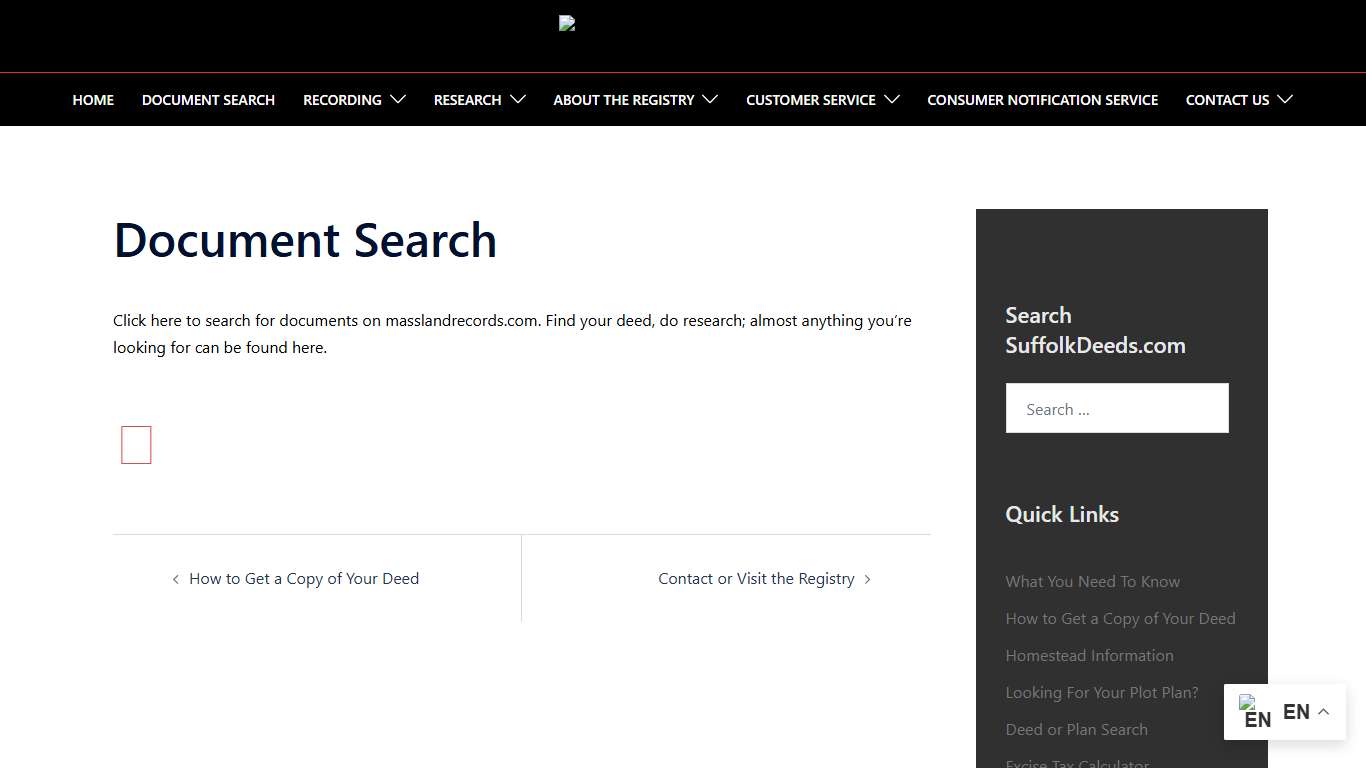 Document Search - Suffolk County Registry of Deeds